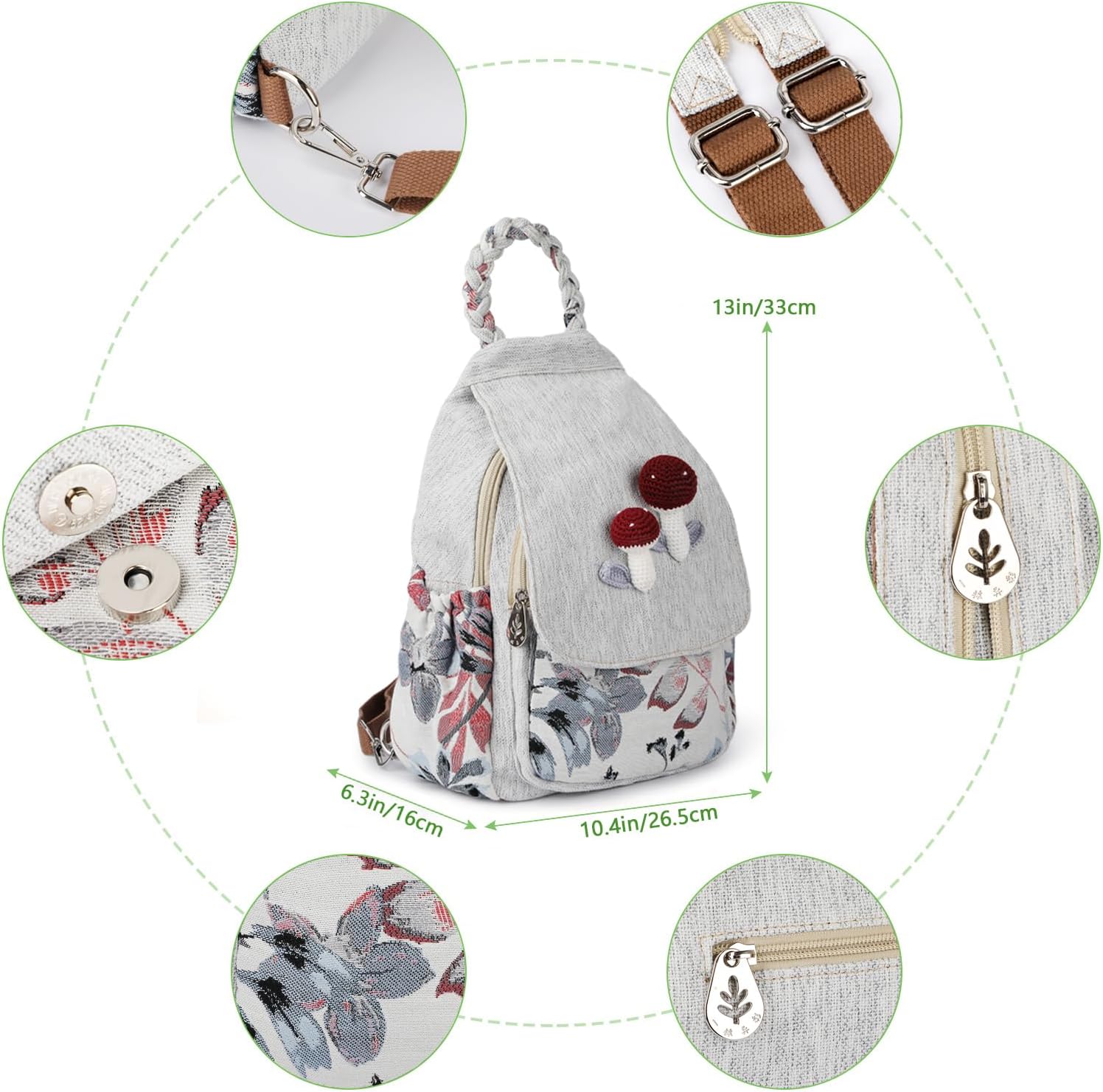Convertible Canvas Sling Bag & Artisan Backpack – Handcrafted, Stylish Daypack for Women, Premium Casual Travel Purse