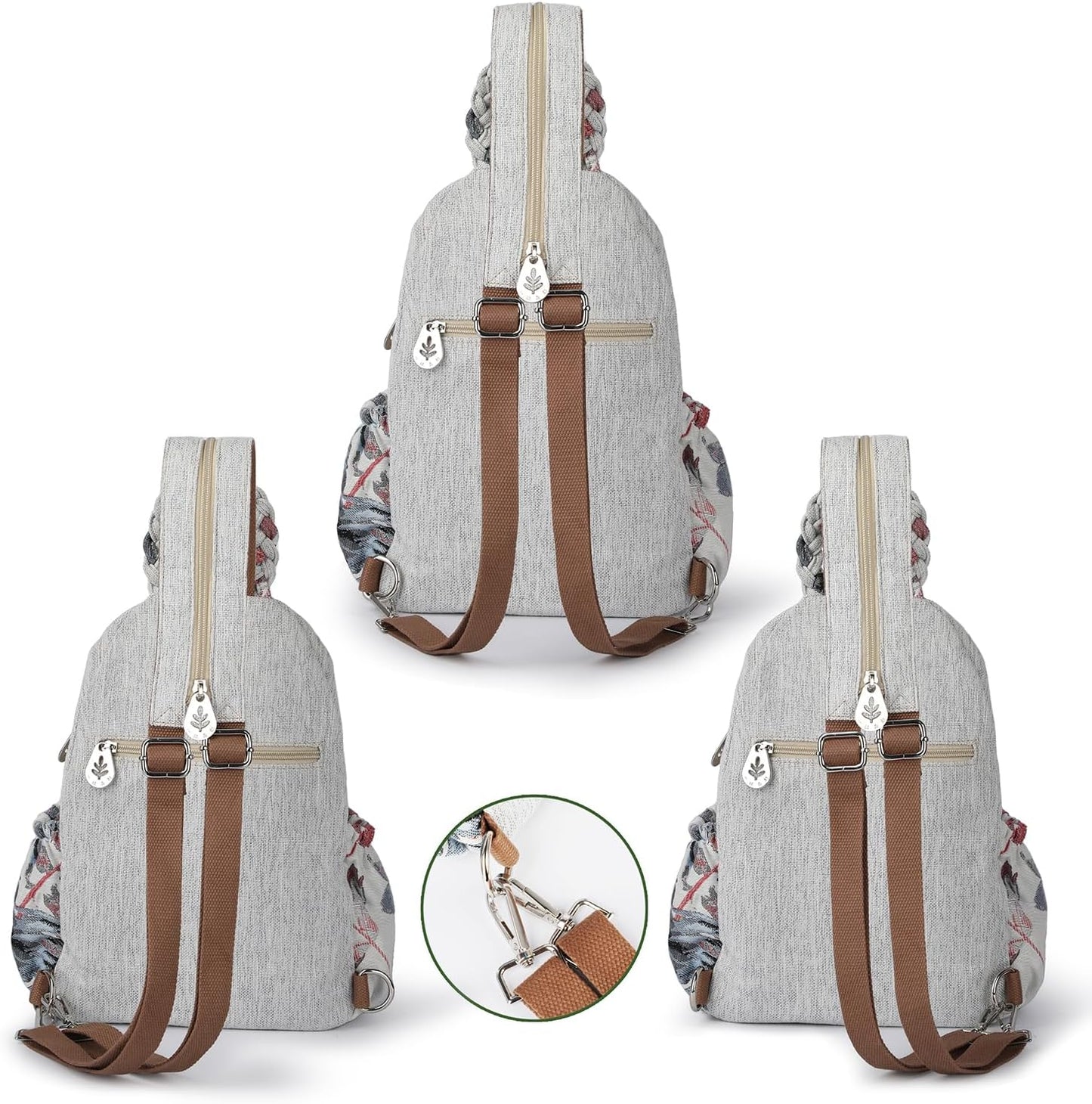 Convertible Canvas Sling Bag & Artisan Backpack – Handcrafted, Stylish Daypack for Women, Premium Casual Travel Purse