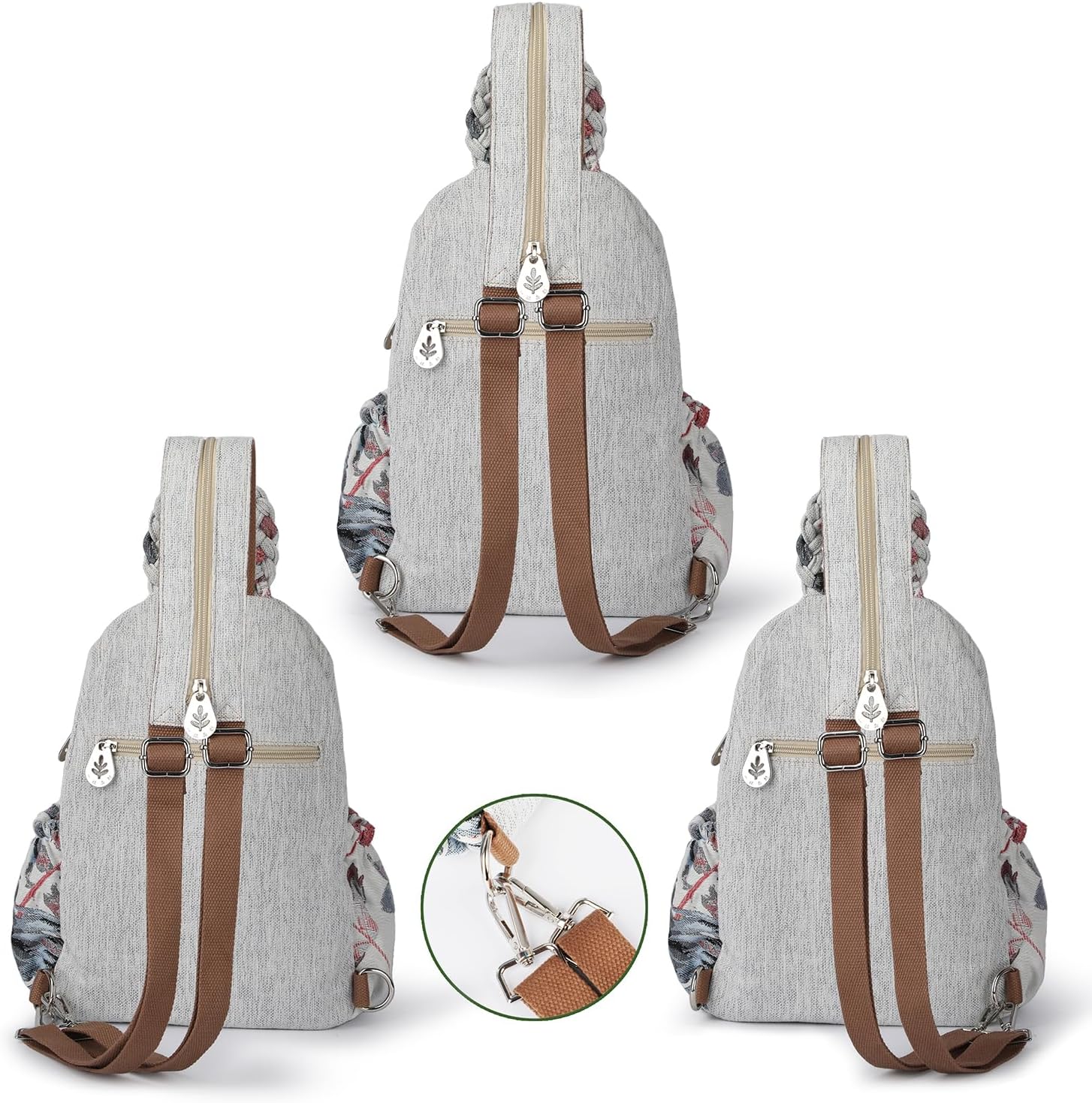 Convertible Canvas Sling Bag & Artisan Backpack – Handcrafted, Stylish Daypack for Women, Premium Casual Travel Purse