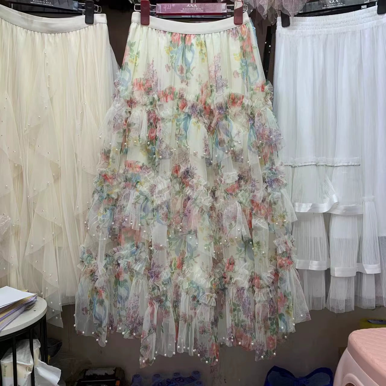 Fairycore Bohemian Harajuku Print Tiered Skirt